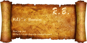 Réz Bence névjegykártya