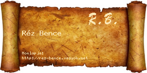 Réz Bence névjegykártya